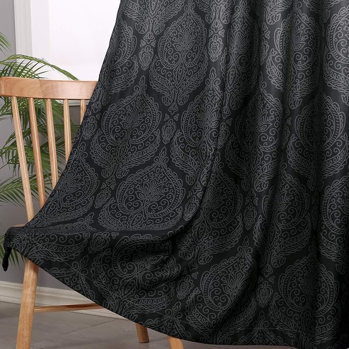 DWCN Black Room Darkening Curtains - Image 3