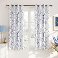 NICETOWN Navy Blue Branch White Curtains by NICETOWN