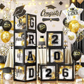 Graduation Decorations Class of 2026-Black and White Graduation Party by FunHot