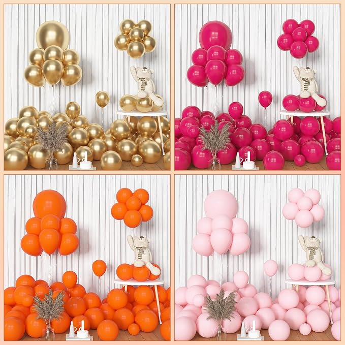 Amandir 153Pcs Pink and Orange Balloon Arch Kit, Different Sizes 18 12 10 5 - Image 5