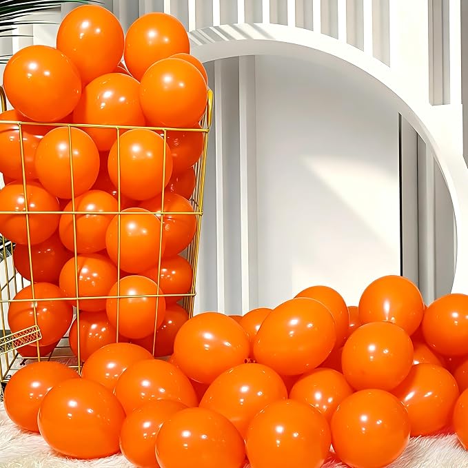 Firomi Small Orange Balloons 5-inch 100 Pack | Helium Shiny Orange Thicken by Firomi
