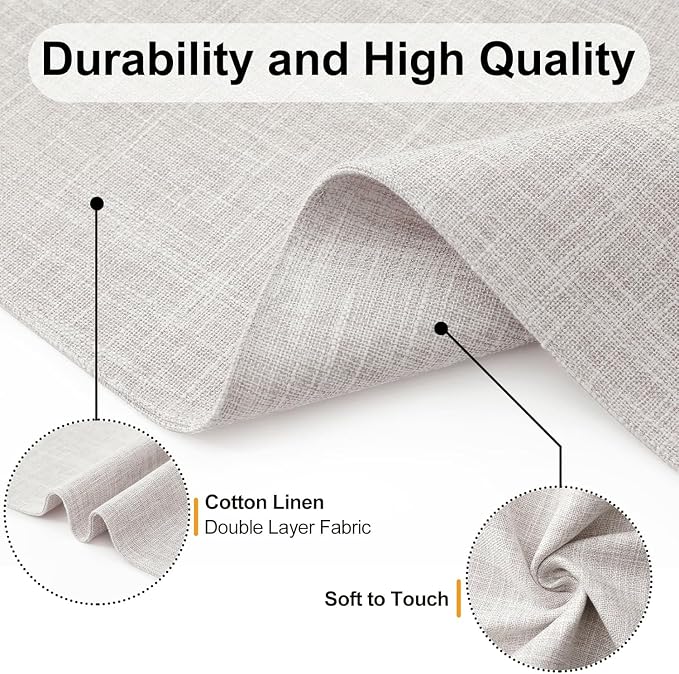 Homaxy Cloths Placemats for Dining Table Set of 4, Cotton Linen Blend Table Mats - Image 2