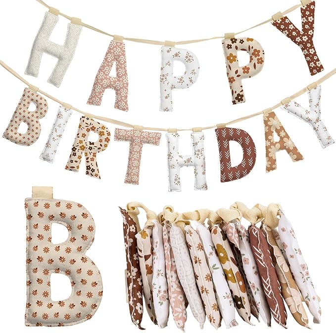 Pre-strung Happy Birthday Banner Sign Reusable Felt Happy Birthday Garland by Unknown