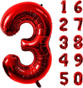 40 Inch Red Number 3 Balloon Large Red Foil Balloon Red 3 Balloons Mylar Helium by Yeodong