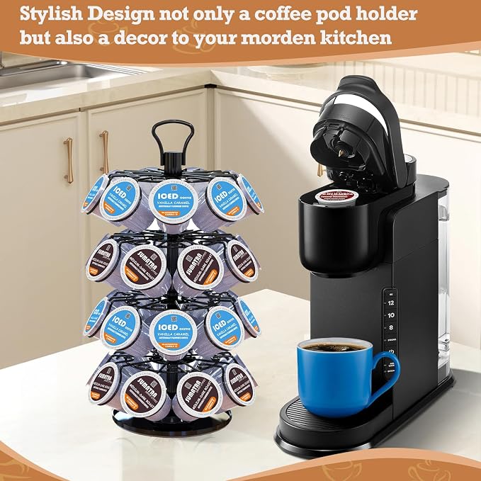 K Cup Holder, 4-Tier Coffee Pod Holder Storage Organizer Stand, Holds 36 Pods | - Image 8