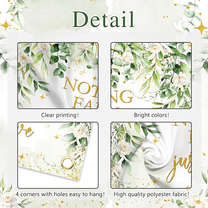 Avezano Nothing Fancy Just Love Banner Sage Green Bridal Shower Decorations - Image 8