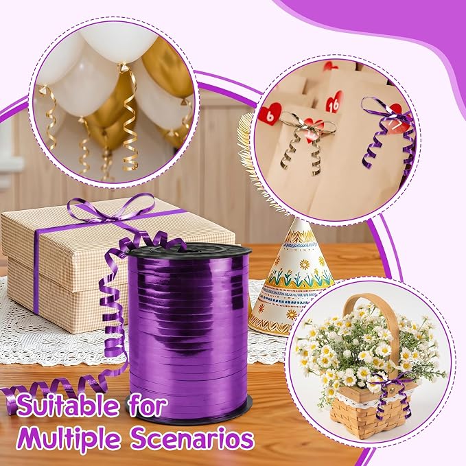 500 Yards Curling Ribbon， Bright Purple Balloon String Ribbon，for Gift - Image 7