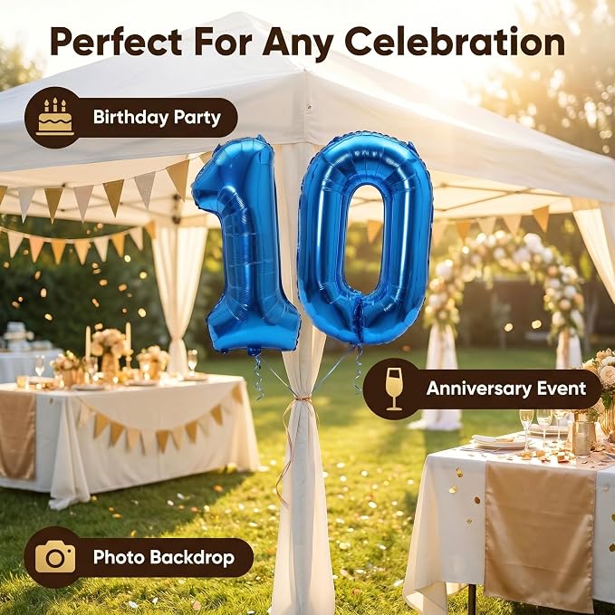 Number 10 Balloon Foil Mylar Balloons - Image 5