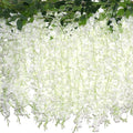 ZINHO 60 Branches Wisteria Hanging Flowers, Artificial White Wisteria Flowers by ZINHO