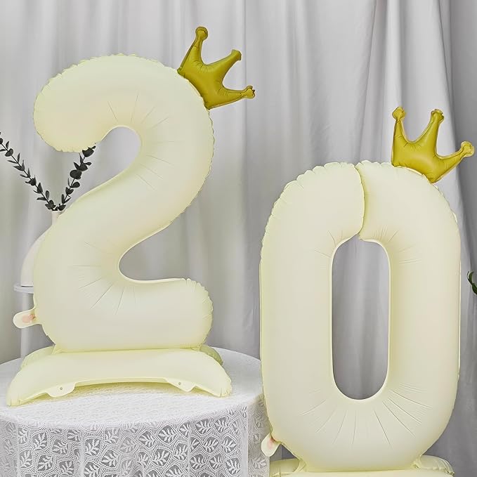 Standing White Crown Number 0 Balloon 40In Retro White Crown 0 Balloon | - Image 4