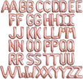 16 Inch 52Pcs Rose Gold Letter Balloons, Reusable Shiny A-Z Foil Balloon Letters by Makeyourpartypop