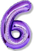 Purple Number 6 Balloon for Girls 6th Birthday, 40 Inch Number Foil Balloon 6 by Isndare