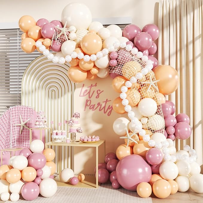 Pink Beach Balloon Arch Kit for Ocean Theme Baby Shower Decoration | 143Pcs by JOYFLOAT