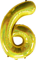 Jonhamwelbor 40 Inch Laser Gold Number 6 Balloon Foil Mylar Giant Balloon by Jonhamwelbor