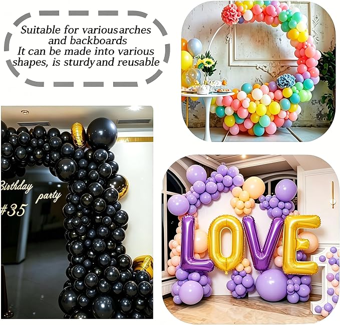 20 Pack Clips for Balloon Arch & 100 Pcs Long Skinny Balloons - Image 5