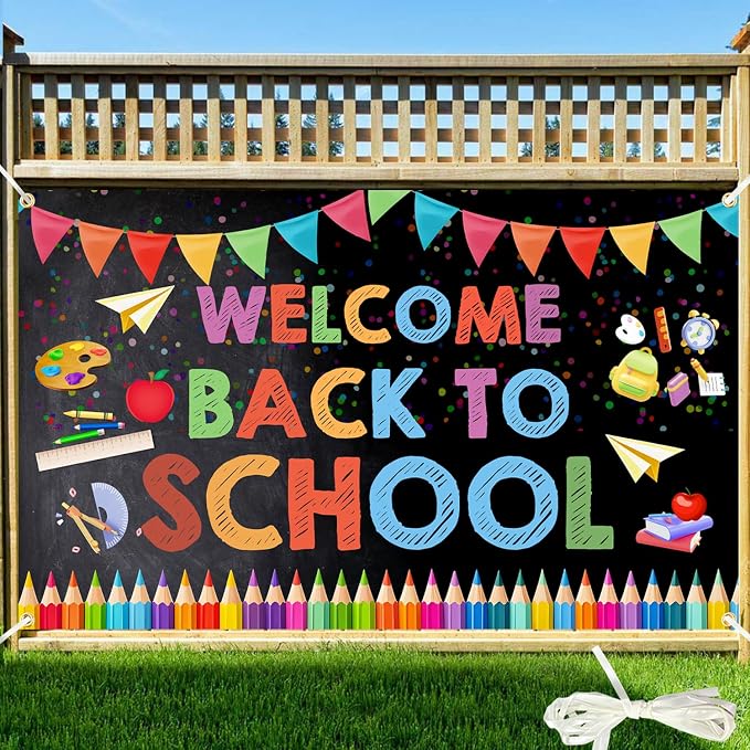 Welcome Back to School Banner 71x43 in by SeasonsFriends