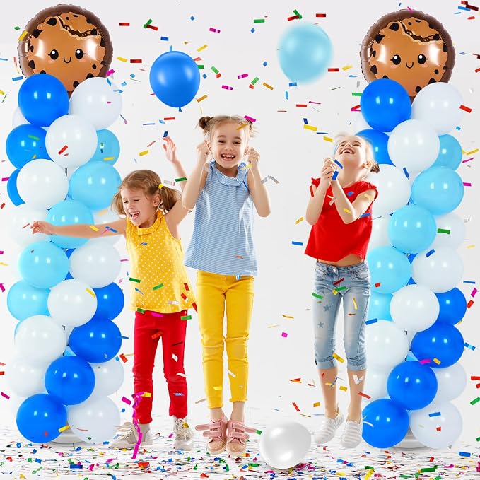 Jenaai 2 Set 163 Pcs Cookie Party Balloons Column Stand Kit Chocolate Chip - Image 6