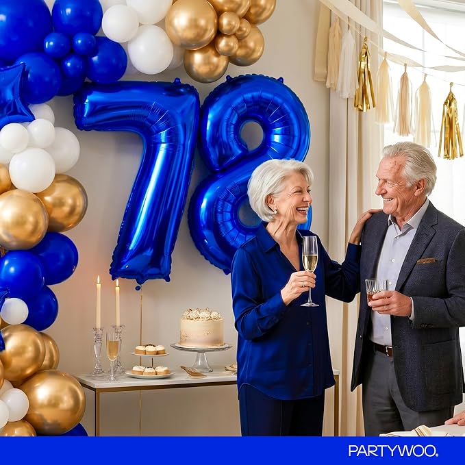 PartyWoo Number Balloons 40 Inch Blue Number 8 Kit - Image 9