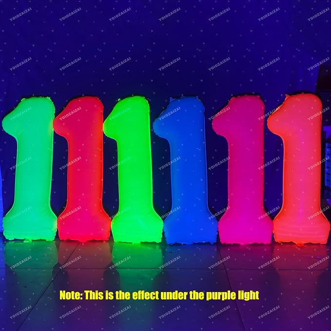 40 IN Fluorescent Red Number 2 Balloon Neon Red Digital 2 Foil Balloon | - Image 6