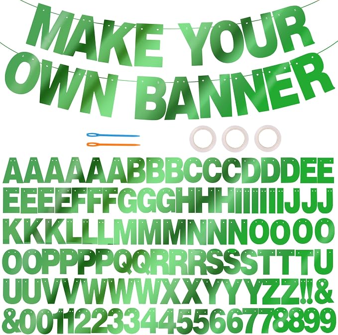 BEISHIDA Double-sided Green 116PCS A-Z DIY Letter Custom Banner Party Decor | by Beishida