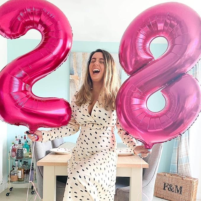 40 Inch Hot Pink 25 Number Balloons Giant Jumbo Huge 25 or 52 Foil Mylar Helium - Image 7