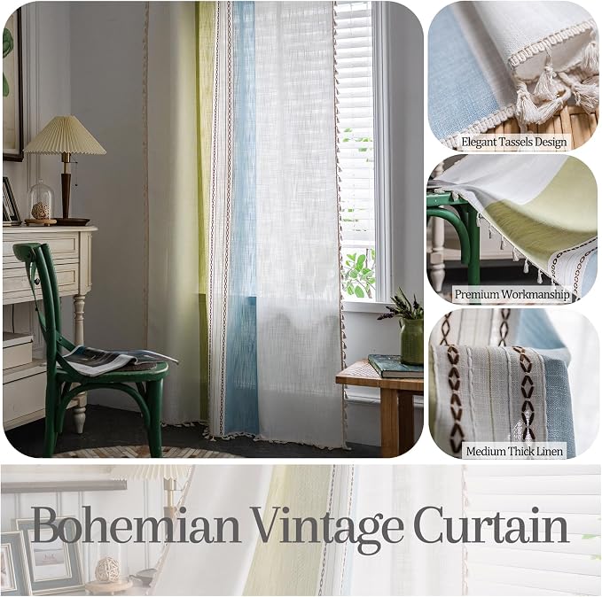 Sutuo Home Boho Curtains 72 inch Length - Image 2