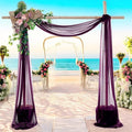 MDS Halloween Chiffon Draping Fabric - 1 Panel, 30" Wide x 40ft Long - Sheer Spooky Arbor & Canopy Drapery for Haunted House Backdrops, Party Ceilings, DIY Costumes & Themed Events - Eggplant