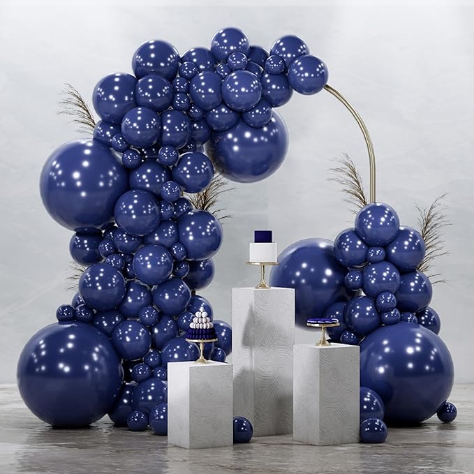 PartyWoo Navy Blue Balloons 145pcs Dark Blue Color Different Sizes | 18 12 10 5 by PartyWoo