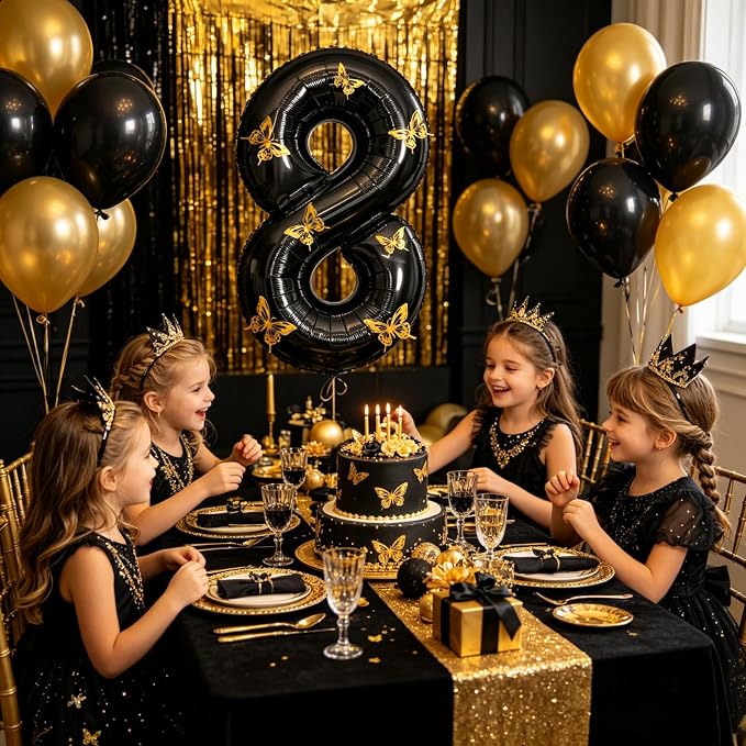 40 Inch Black Number 8 Balloon - Image 5