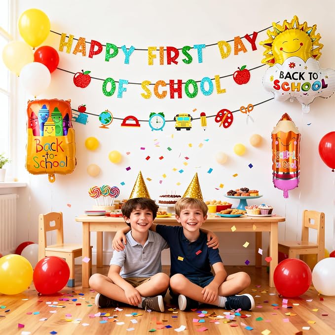 Happy First Day Of School Banner Decor, Pre-Strung First Day Of Schools Banner - Image 7