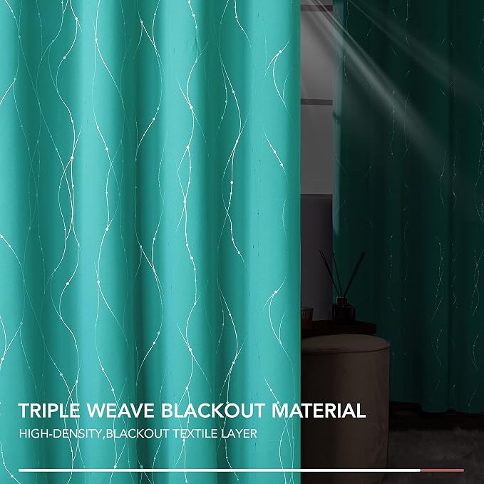 Deconovo Living Room Curtains 63 Inches Long, Thermal Insulated, Room Darkening - Image 4