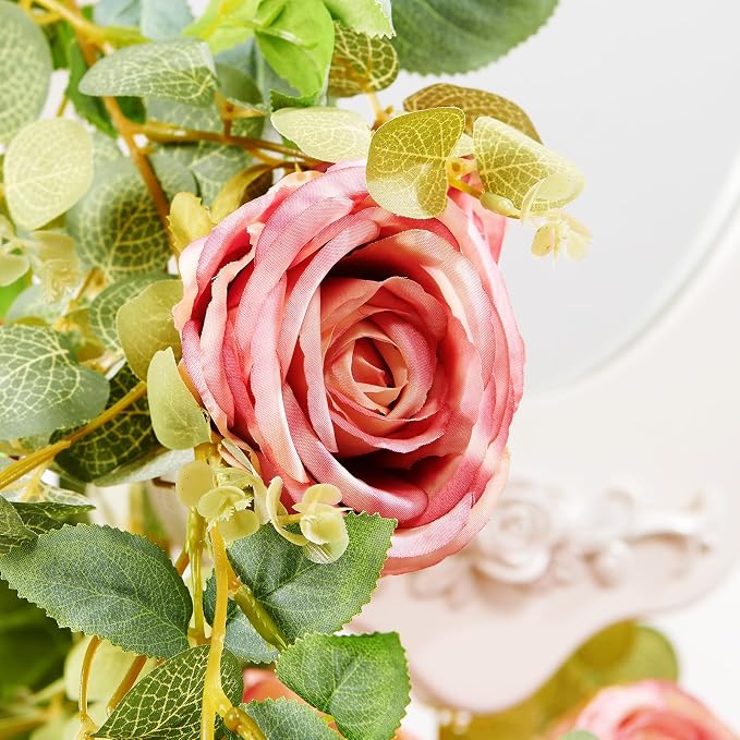 Artificial Flower Garland 2pcs 5.4ft Floral Peony Vine Decor, Hanging Faux - Image 4