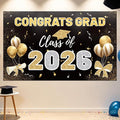 STARSIDE 2026 Graduation Backdrop 70.8x43.3 Inch Black Gold | Congrats Grad by STARSIDE