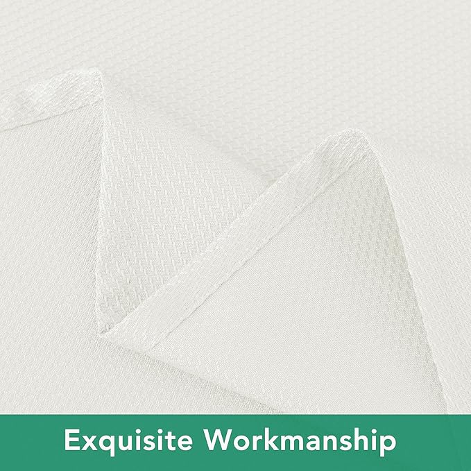 Biscaynebay Textured Fabric Tablecloths Round 60", Ivory Water Resistant Table Cloth Small Circle Folding Table Covers for Dining, Kitchen, Wedding, Parties etc. Machine Washable