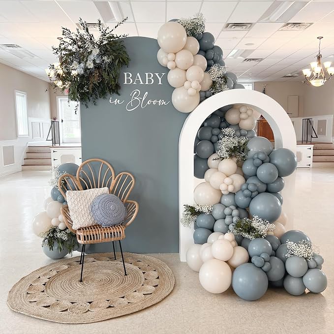 Awenztech 110pcs Dusty Blue Balloon Arch Garland Kit 18 12 10 5 inch | Bridal - Image 5