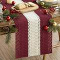 Artoid Mode Red Farmhouse Woven Table Runner 12x48 Inch | Holiday Rustic by ArtoidMode