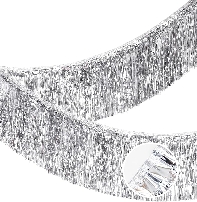 Premium Silver Fringe Tinsel Garland by LILF