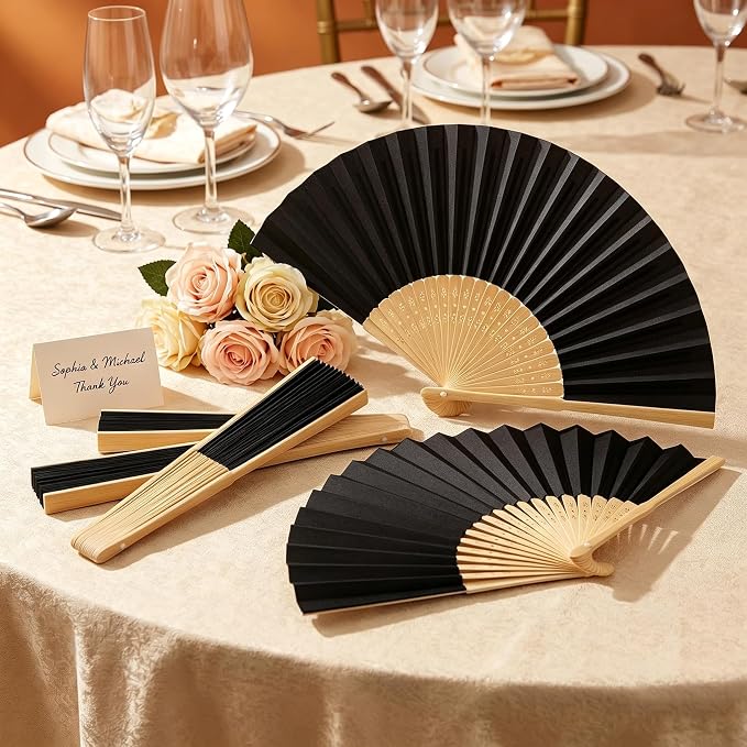 Paper Hand Fans, 8.3 Inch Foldable Handheld Fans - Image 7
