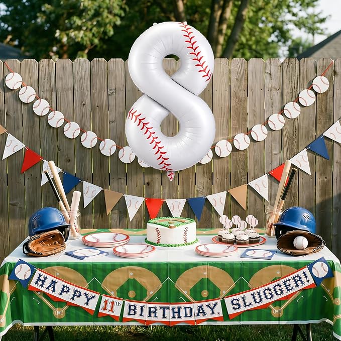 Jenaai Baseball Number 8 Balloons 40 Inch Baseball Theme Birthday Party - Image 4