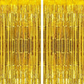 2 Pack Fringe Curtains Foil Shiny Fringe Backdrop Tinsel Door Streamers Foil by TOTAFAM