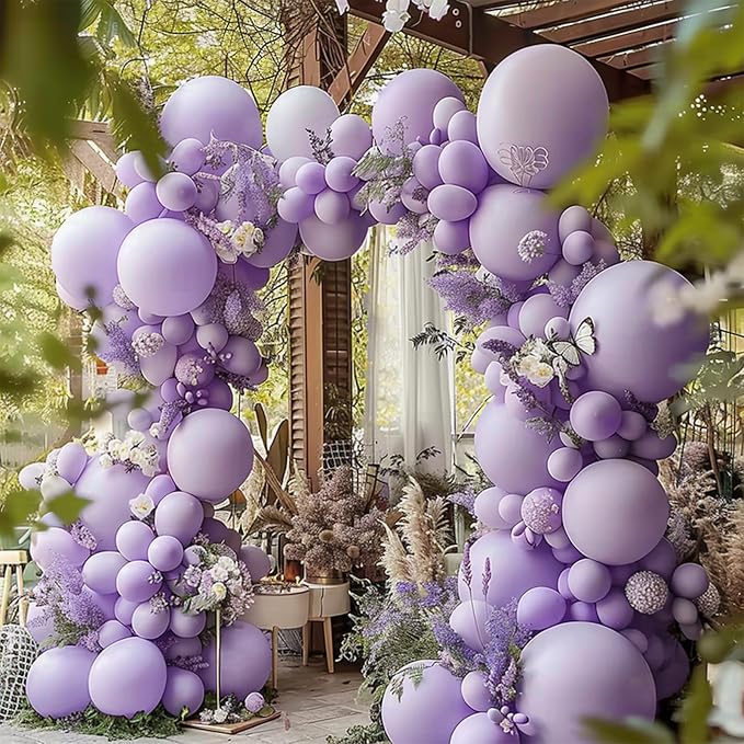 Double Stuffed Lavendere Purple Balloon Garland Arch Kit | 18/12/10/5inch by Unknown