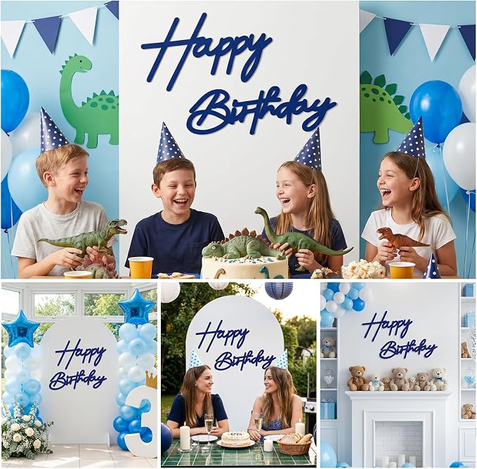 Blue Happy Birthday Sign for Backdrop - Image 7