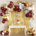 157PCS Burgundy Gold White Balloons Arch Garland Kit by MEBAY