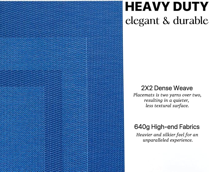 LEXMORE Placemats Set of 8 Vinyl/Plastic Woven Place Mats - Image 3