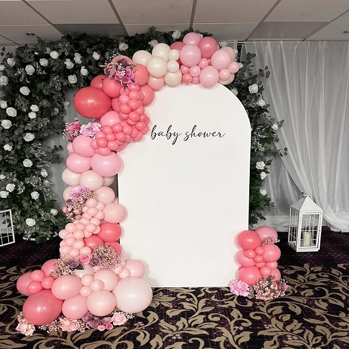 Dusty Pink Balloons, 12 Inch Boho Pastel Light Pink and White Balloons - Image 6