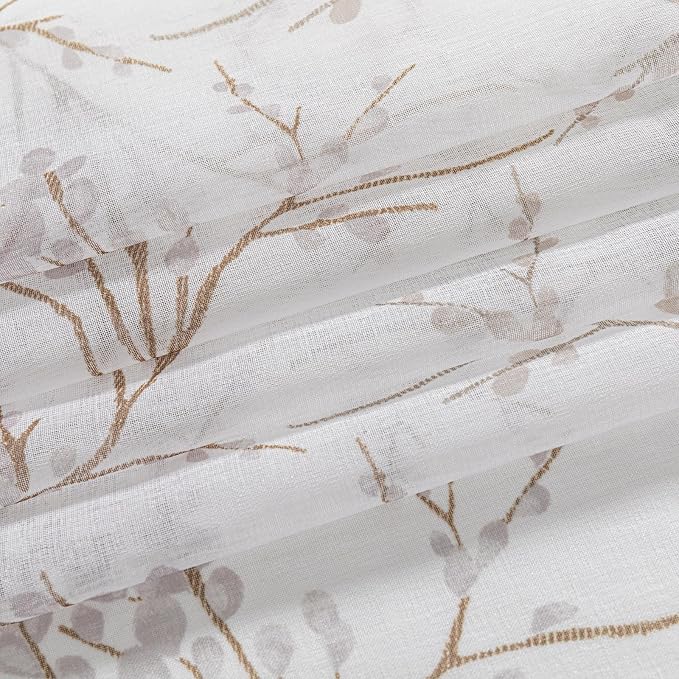 MYSKY HOME Brown Sheer Curtains 84 inches Long - Image 8