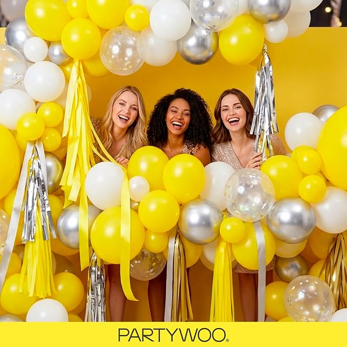 PartyWoo Yellow Balloons 140pcs Matte Yellow Balloons Different Sizes | 18 12 - Image 5