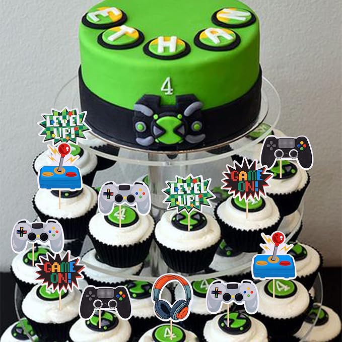 36 PCS Video Game Cupcake Toppers Assembled Game On Controllers Cupcake Picks - Image 6