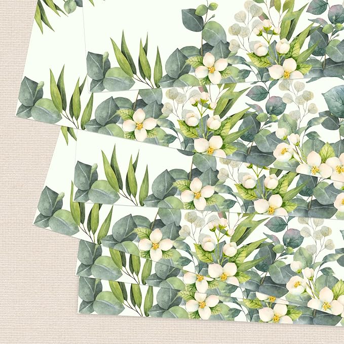 Paper Placemats Disposable 50 Pack Floral Eucalyptus Placemat Disposable Place - Image 3
