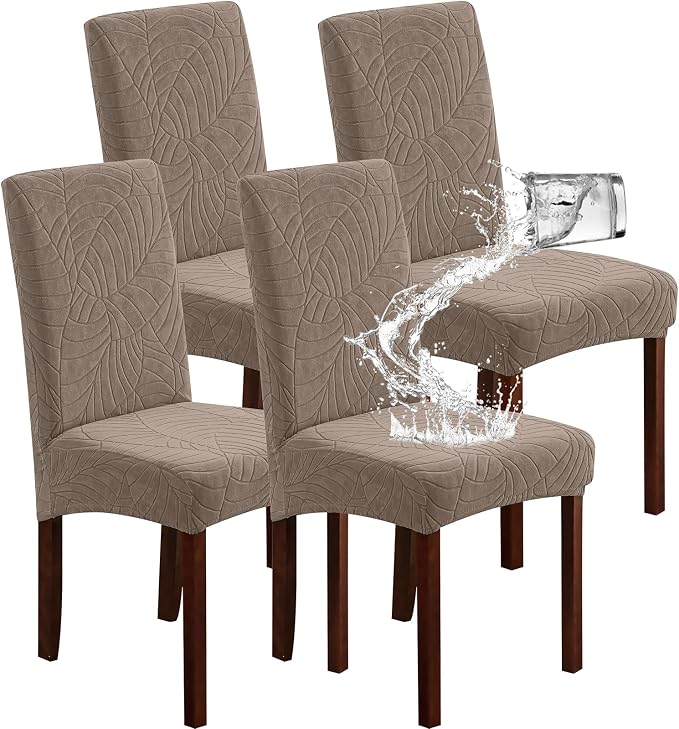 Waterproof Dining Chair Covers Set of 4 Parsons Chair Slipcovers | Double by Genina